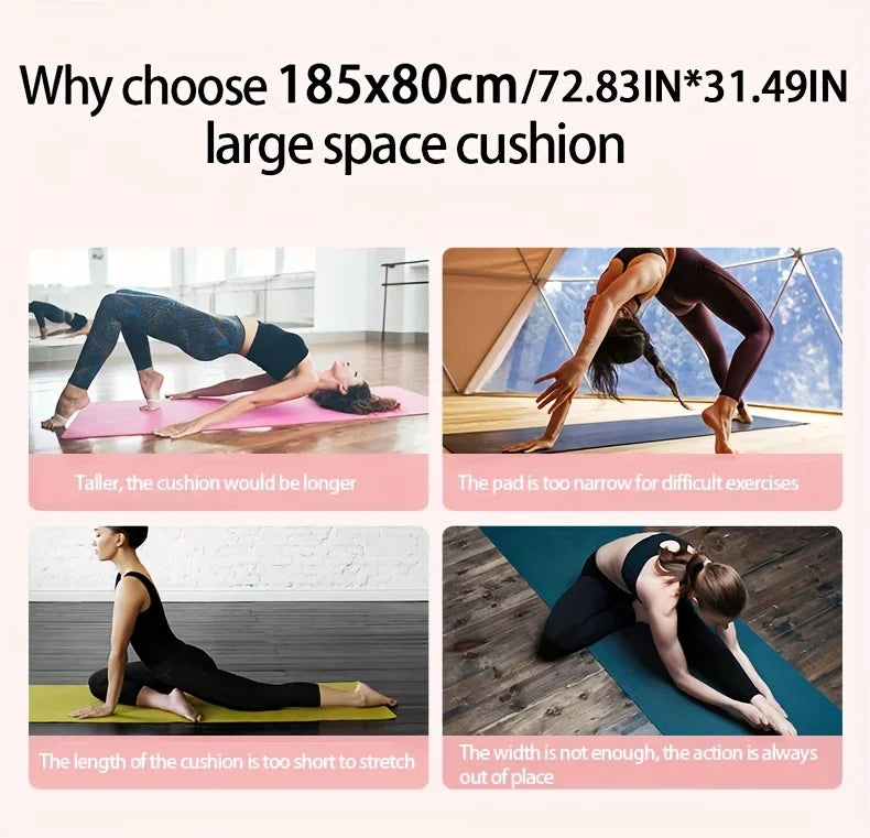 10mm / 15mm Thick NBR Yoga Mat – Extra Thick Anti-Slip Fitness Mat for Yoga, Pilates, Stretching & Home Workouts (Waterproof, Joint Support)