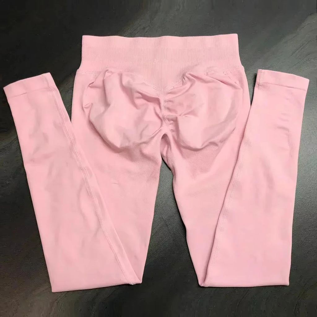 Scrunch Bum Seamless Gym Leggings for Women – Low Waist Push-Up Yoga Pants, Sweat-Wicking Workout Tights, Second-Skin Fit