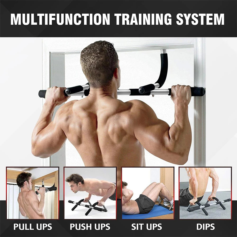 Doorway Pull Up Bar – Portable Multi-Function Upper Body Trainer for Home Strength Workouts (No-Drill, Heavy-Duty Steel)