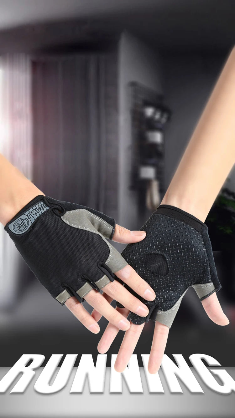 Performance Breathable Anti-Slip Fingerless Gym & Cycling Gloves for Men & Women – Shockproof Half-Finger Fitness, Fishing, Riding & Outdoor Sports Gloves