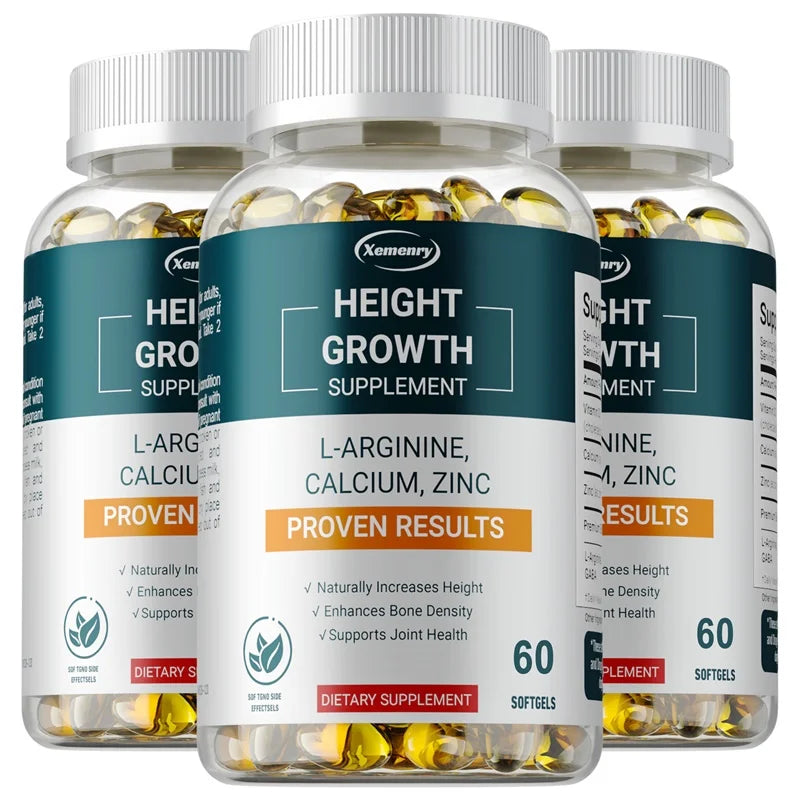 Height Growth Supplements – Bone Strengthening & Natural Growth Support for Children, Teens & Adults, 30/60/120 Capsules