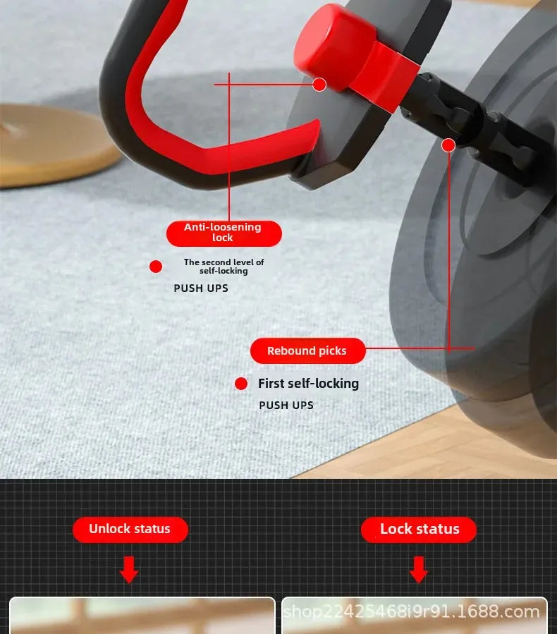 Adjustable Weight Dumbbell Handle & Kettlebell Base – Eco‑Friendly Home Gym Push‑Up & Strength Training Tool