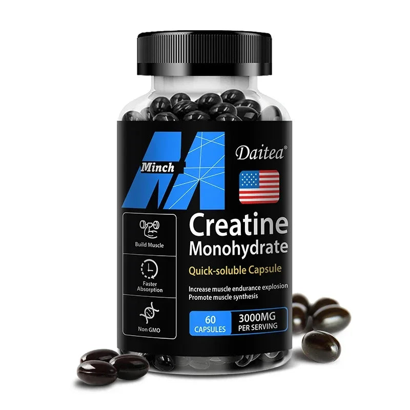 Creatine Monohydrate Capsules 3000mg – Strength, Muscle Growth & Performance Support | Keto-Friendly Creatine Supplement