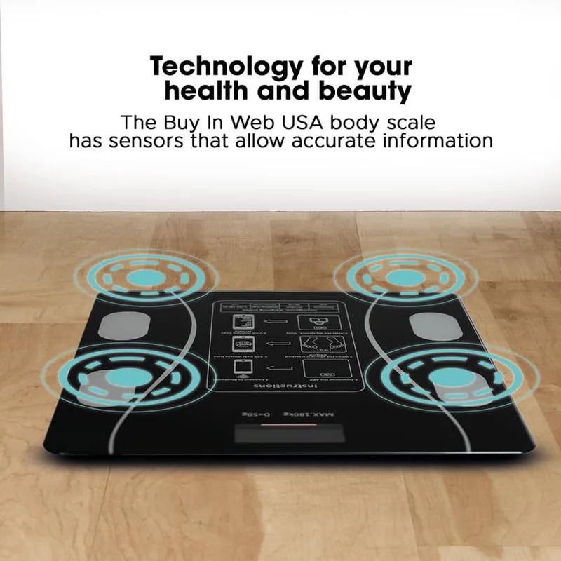 Smart Body Fat Scale with Bluetooth App – Rechargeable Digital Weight Scale for BMI, Muscle & Body Composition Tracking
