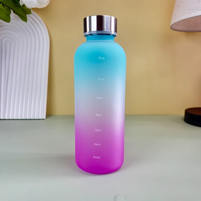 550ml Motivational Water Bottle with Time Marker – Leakproof BPA-Free Frosted Plastic Sports Bottle for Fitness, Gym, Travel & Daily Hydration