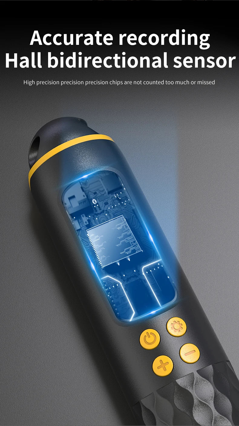 Rechargeable Digital Jump Rope Trainer – Adjustable Electronic Skipping Rope with Wireless/Ropeless Mode, LCD Counter & Calorie Tracker | USB Charging Fitness Tool