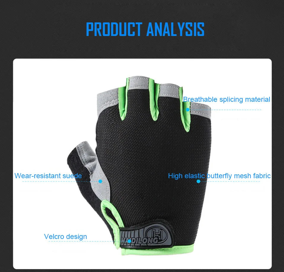 Half-Finger Fitness Gloves – Shock-Absorbing, Anti-Slip Cycling, Climbing & Outdoor Sports Gloves for Men & Women