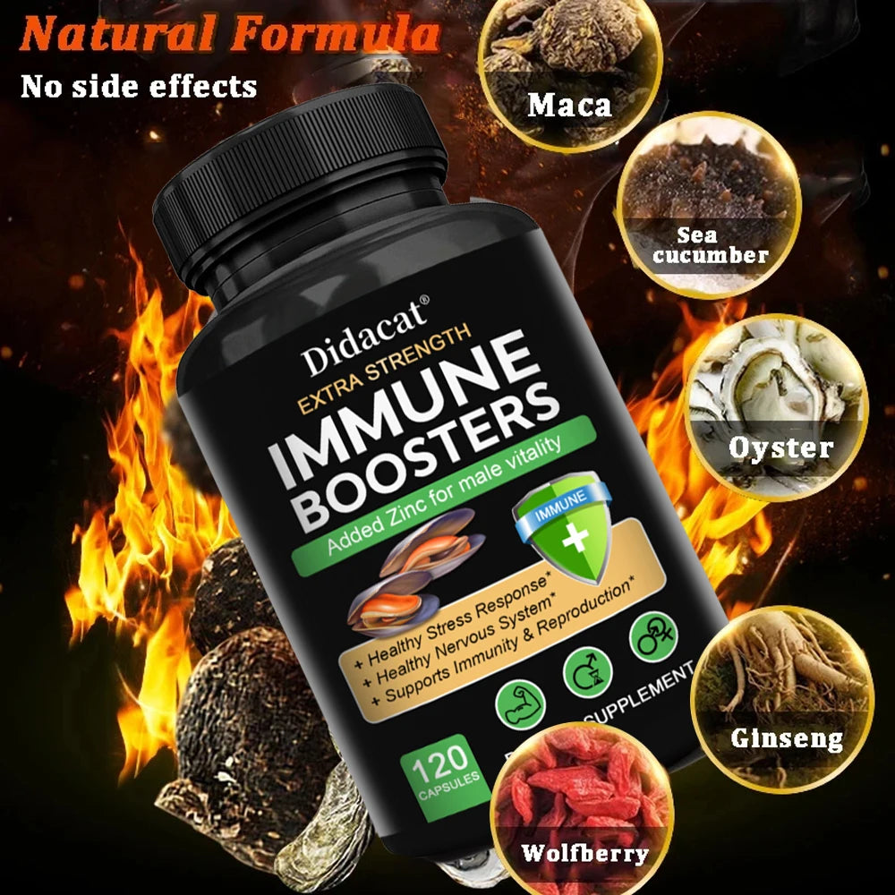 Men’s Vitality & Performance Supplement Capsules – Immune Support, Strength, Endurance, Stress Relief & Energy Boost