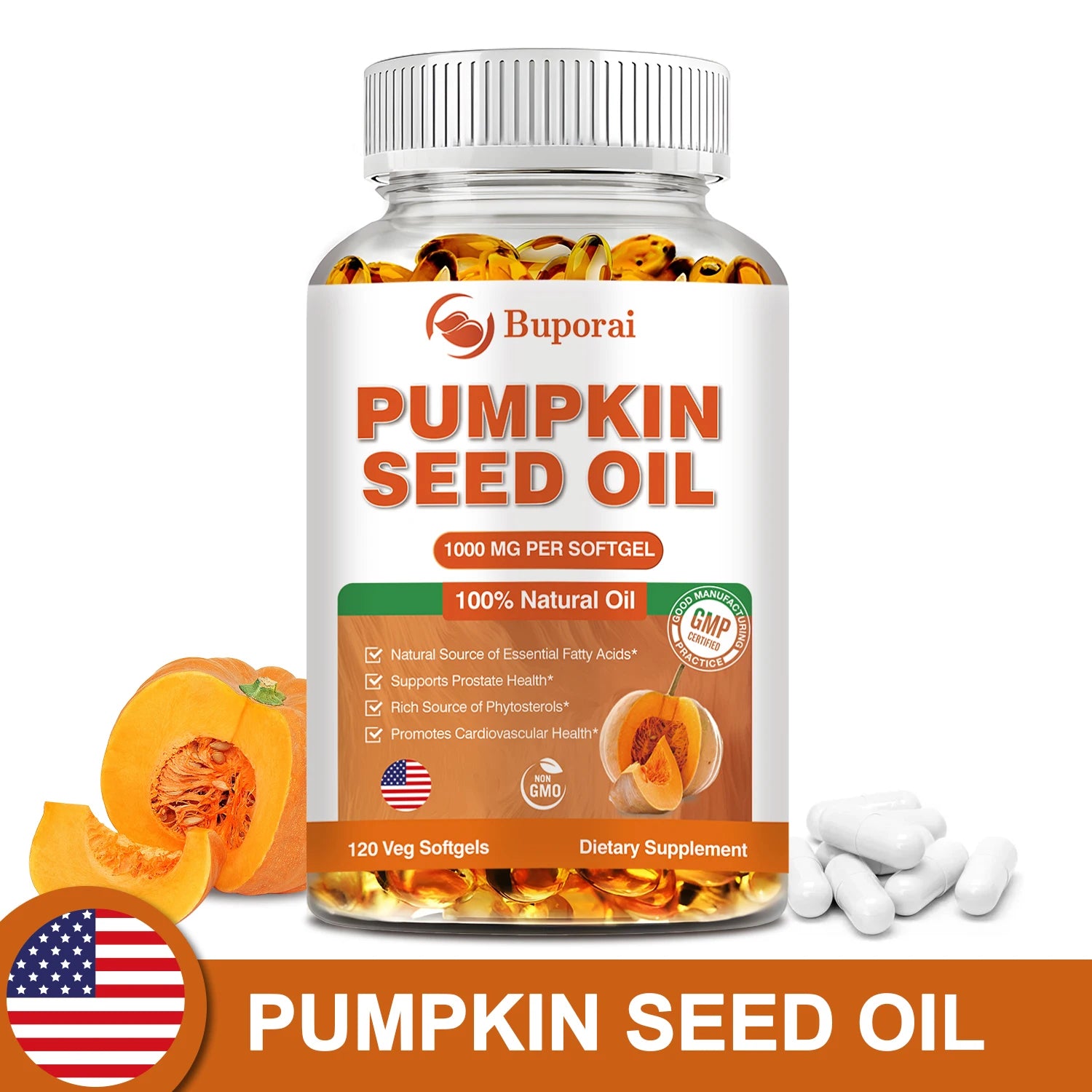 Pumpkin Seed Oil Capsules – Hair Growth, Prostate & Urinary Tract Support | Heart & Cardiovascular Health