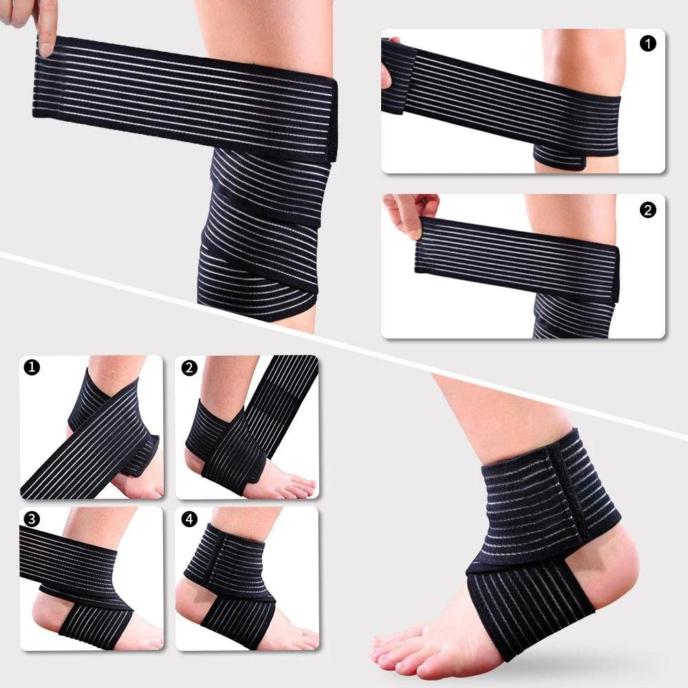 Elastic Compression Bandage Wrap (40–200cm) – Adjustable Knee, Elbow, Leg & Joint Support Strap for Sports, Fitness & Recovery