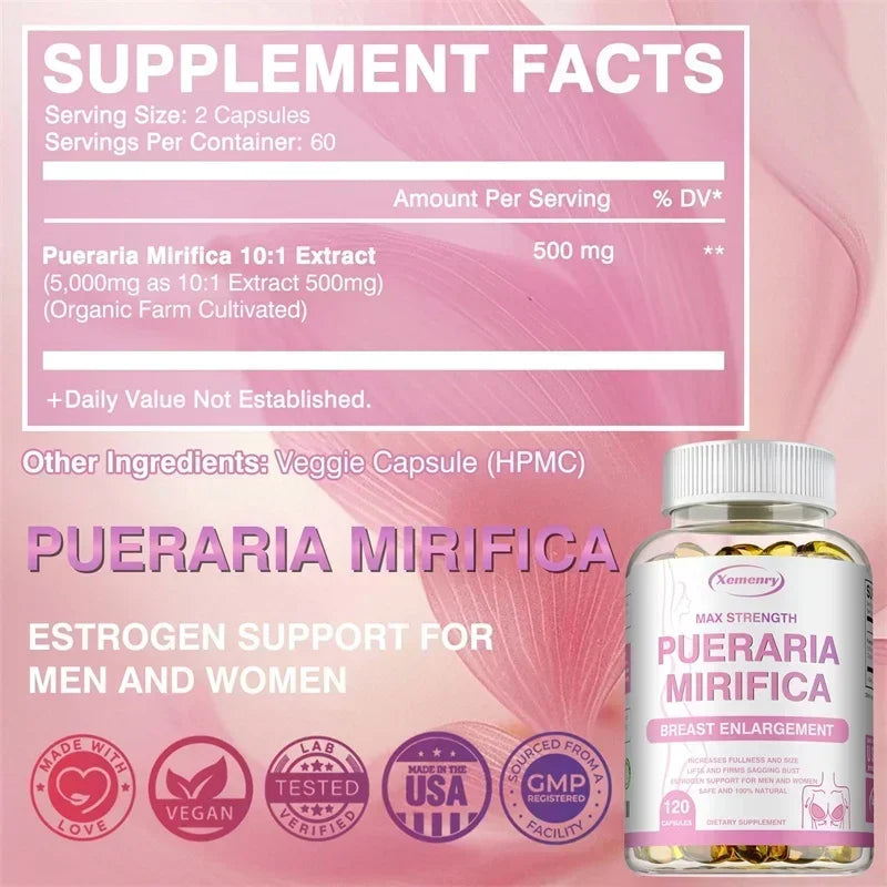 Pueraria Mirifica Capsules for Women – Hormonal Balance, Skin Elasticity & Feminine Wellness Support