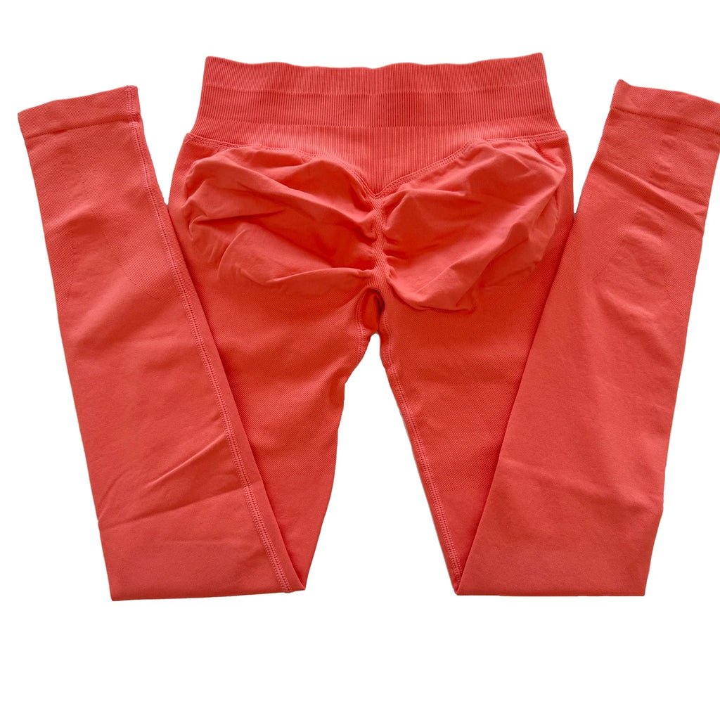 Scrunch Bum Seamless Gym Leggings for Women – Low Waist Push-Up Yoga Pants, Sweat-Wicking Workout Tights, Second-Skin Fit