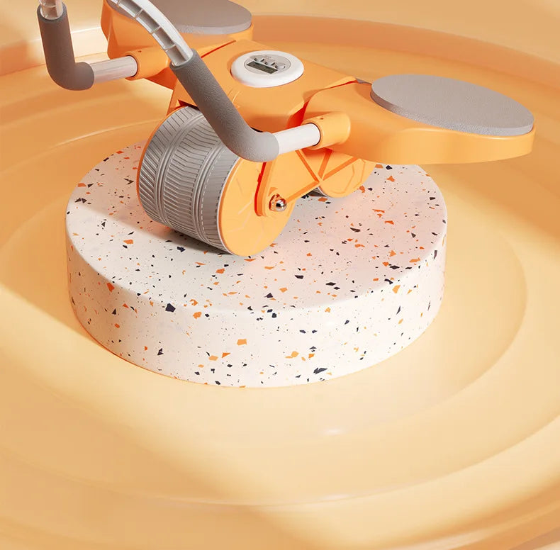 Digital Ab Roller with Timer – Automatic Rebound Abdominal Wheel with Elbow Support & Knee Pads for Core Training