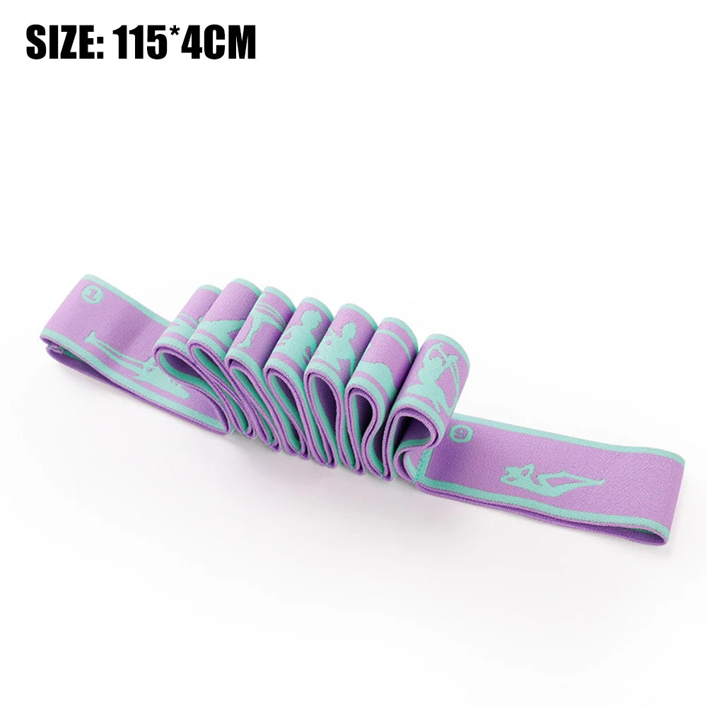 Elastic Yoga Stretching Band – Multi-Functional Pilates, Ballet & Fitness Resistance Strap with 9 Loops for Flexibility, Mobility & Recovery Training