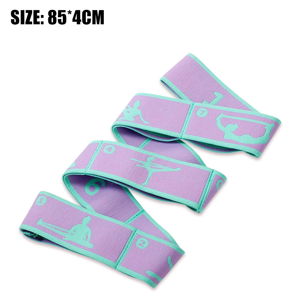 Elastic Yoga Stretching Band – Multi-Functional Pilates, Ballet & Fitness Resistance Strap with 9 Loops for Flexibility, Mobility & Recovery Training