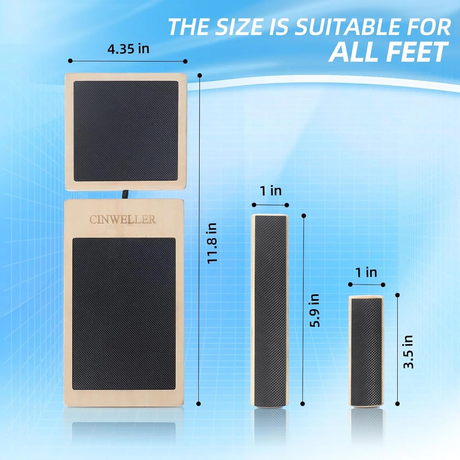 Ankle Strengthener Balance Board – Non-Slip Wooden Wobble Board for Ankle Rehab, Stability Training & Foot Strengthening (Black)