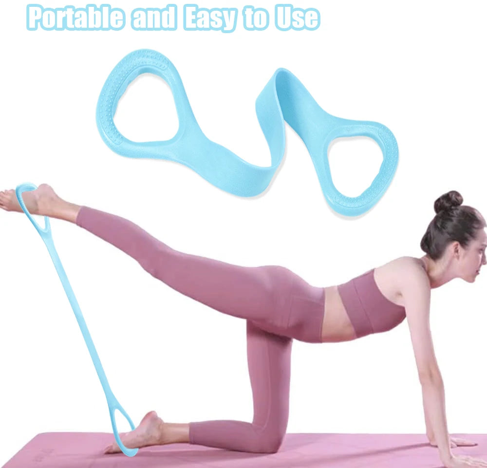 8-Shaped Fitness Resistance Bands – Elastic Exercise Bands for Arms, Back, Shoulders, Yoga, Pilates & Strength Training