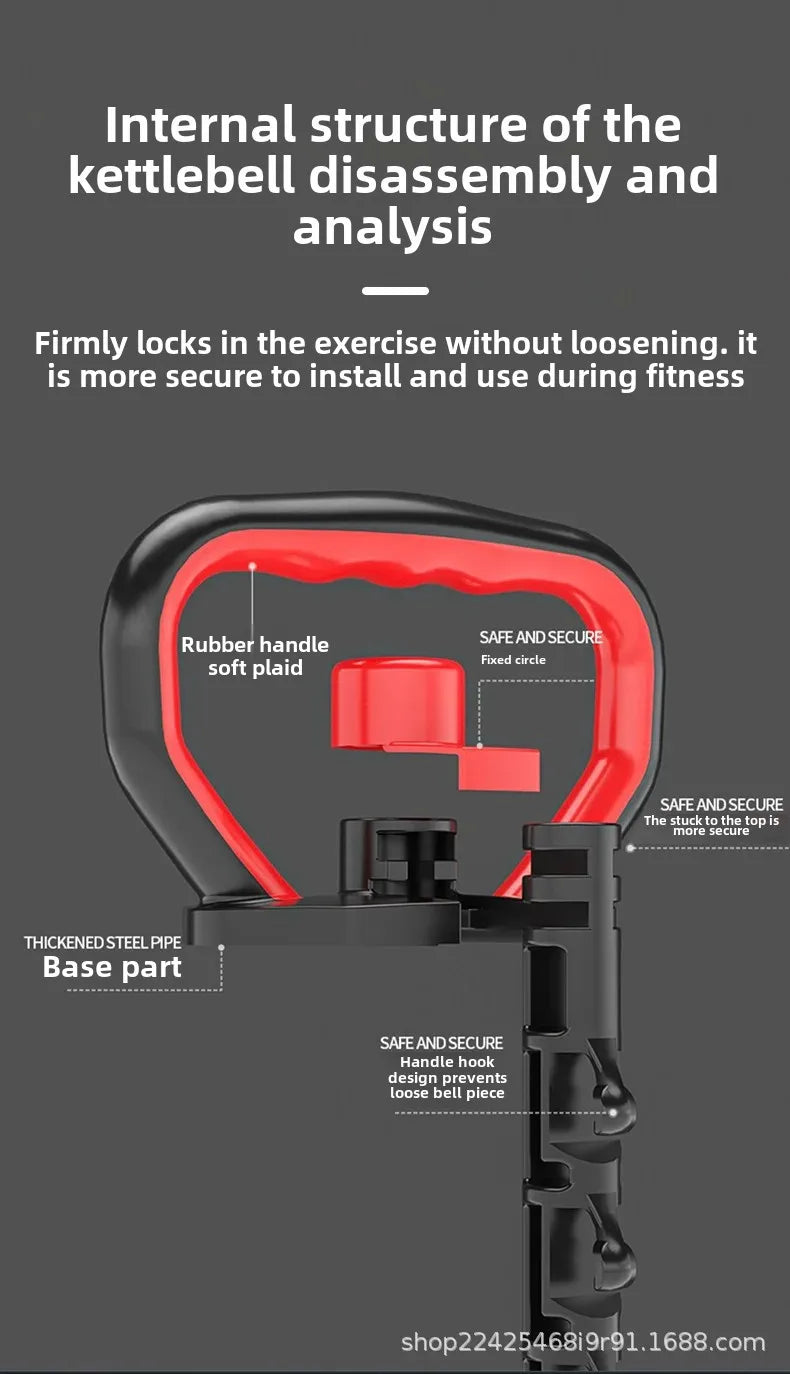 Adjustable Weight Dumbbell Handle & Kettlebell Base – Eco‑Friendly Home Gym Push‑Up & Strength Training Tool