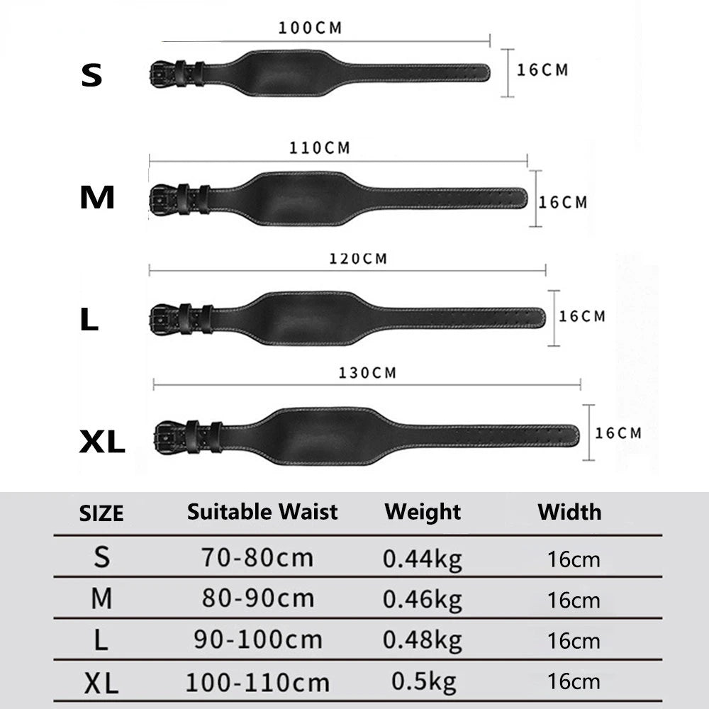 Adjustable Leather Weightlifting Belt – Wide Lumbar Support Gym Belt for Squats, Deadlifts & Powerlifting (Unisex)