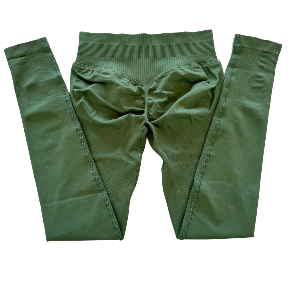 Scrunch Bum Seamless Gym Leggings for Women – Low Waist Push-Up Yoga Pants, Sweat-Wicking Workout Tights, Second-Skin Fit