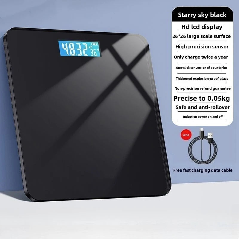 High-Precision Digital Bathroom Scale – Tempered Glass Electronic Weight Scale for Home Fitness & Health Monitoring (150kg Capacity)