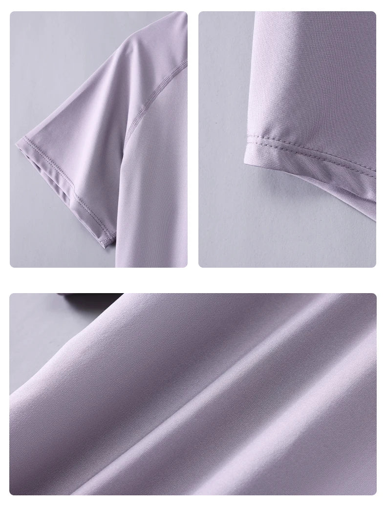 Women’s 2-Piece Yoga Set – Breathable Summer Sports Outfit with Short Sleeve Top & Running Shorts, Quick-Dry Fitness & Training Set