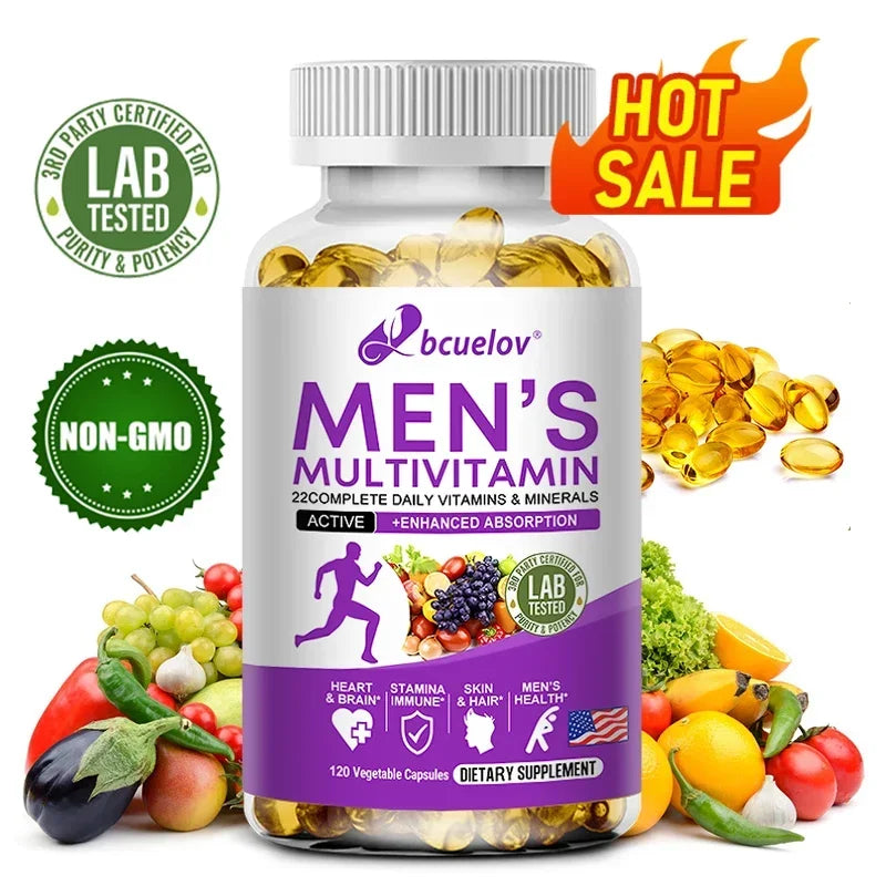 Men’s Daily Multivitamin – 22 Essential Vitamins & Minerals for Energy, Immunity, Digestion & Overall Health