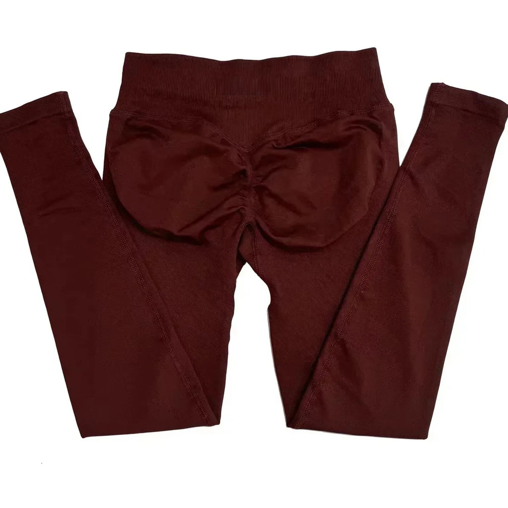 Scrunch Bum Seamless Gym Leggings for Women – Low Waist Push-Up Yoga Pants, Sweat-Wicking Workout Tights, Second-Skin Fit