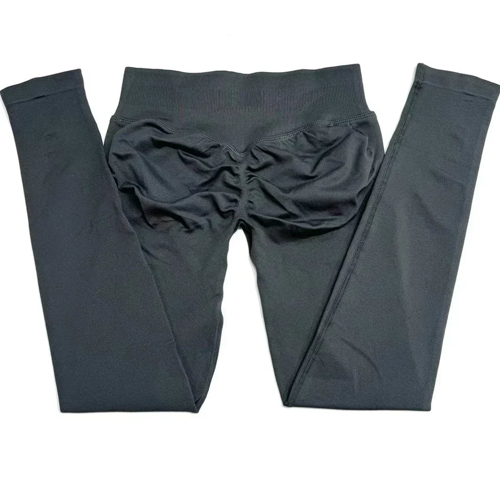 Scrunch Bum Seamless Gym Leggings for Women – Low Waist Push-Up Yoga Pants, Sweat-Wicking Workout Tights, Second-Skin Fit