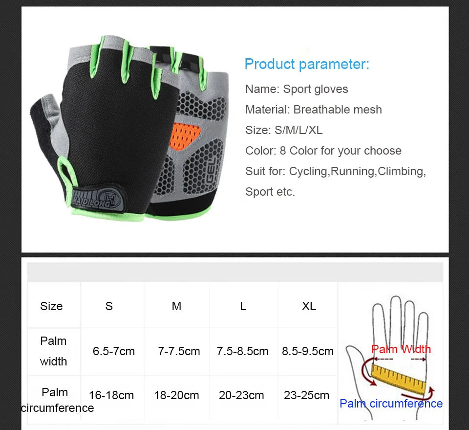 Half-Finger Fitness Gloves – Shock-Absorbing, Anti-Slip Cycling, Climbing & Outdoor Sports Gloves for Men & Women