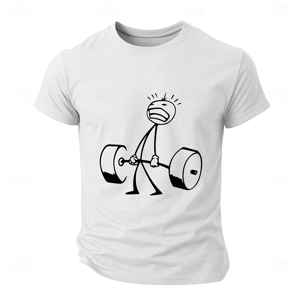 Men’s Funny Barbell Gym T-Shirt – Breathable Quick-Dry Fitness Tee | Lightweight Workout & Training Shirt