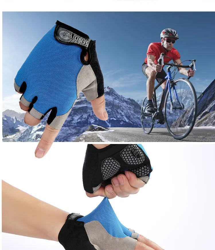 Fingerless Gym Gloves – Anti-Slip Fitness, Cycling & Workout Gloves for Men & Women, Breathable Bodybuilding & Exercise Gloves