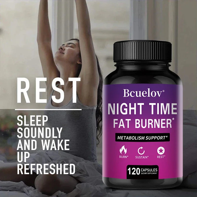 Night time Fat Burner Capsules – Thermogenic Metabolism Booster, Natural Appetite Support & Sleep-Friendly Weight Management