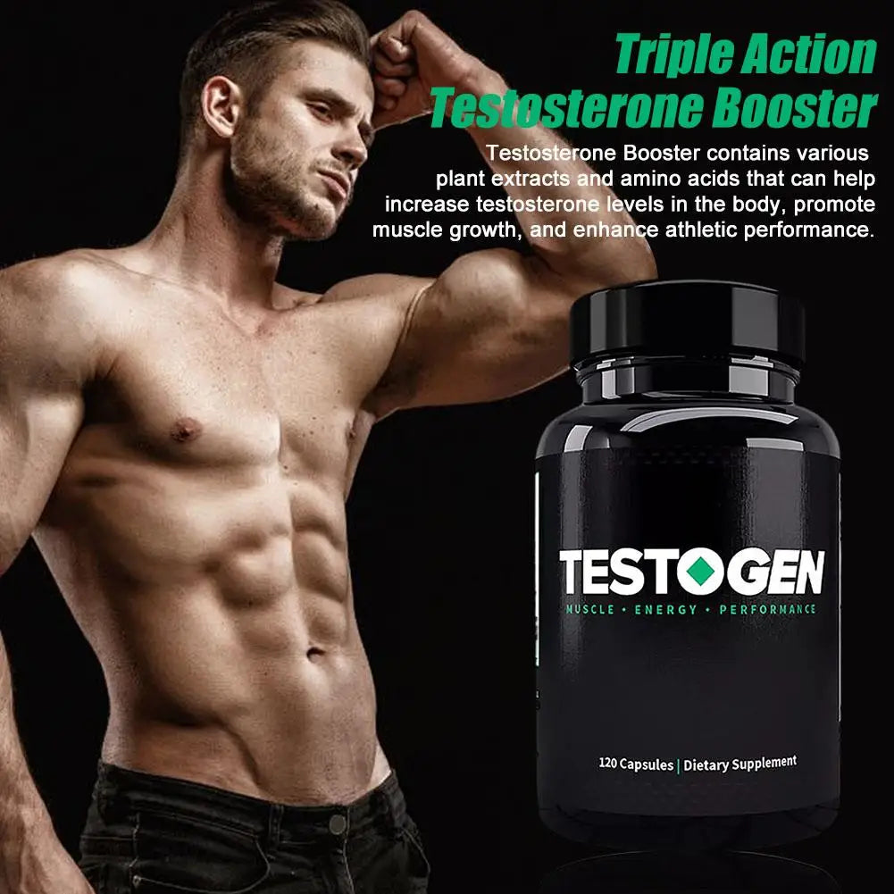 Triple Action Testosterone Booster for Men – Oyster Extract Supplement for Muscle Growth, Energy & Recovery