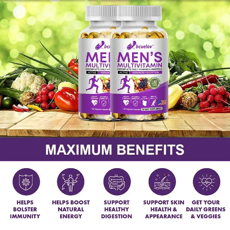Men’s Daily Multivitamin – 22 Essential Vitamins & Minerals for Energy, Immunity, Digestion & Overall Health