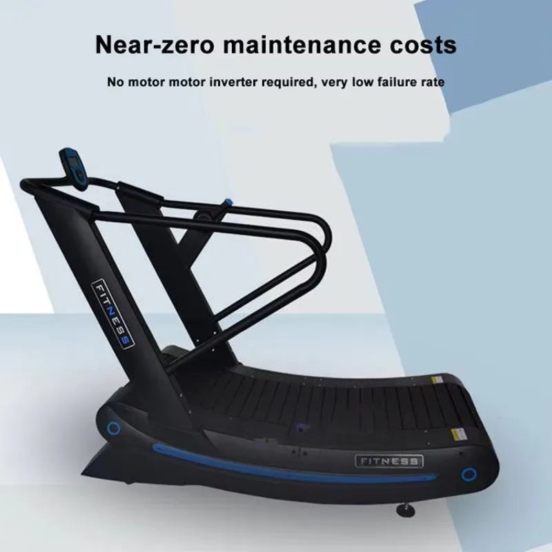 Commercial Curved Treadmill Air Runner – Professional Manual Treadmill for Gym Training, Self-Powered, HD Display, Heavy-Duty Fitness Equipment