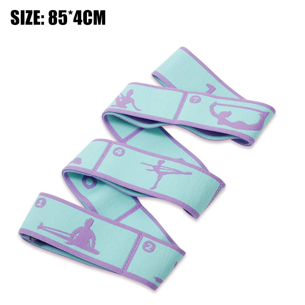 Elastic Yoga Stretching Band – Multi-Functional Pilates, Ballet & Fitness Resistance Strap with 9 Loops for Flexibility, Mobility & Recovery Training