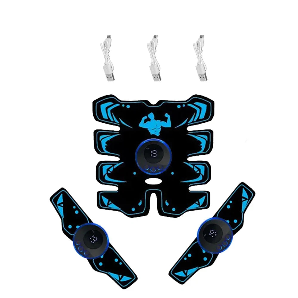 USB Rechargeable EMS Muscle Stimulator  3-in-1 ABS & Arm Trainer, Smart Wireless Abdominal & Body Slimming Device