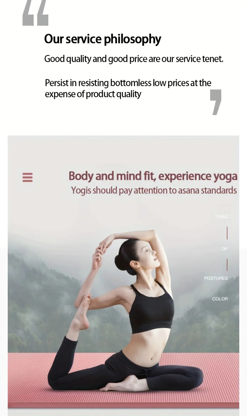 10mm / 15mm Thick NBR Yoga Mat – Extra Thick Anti-Slip Fitness Mat for Yoga, Pilates, Stretching & Home Workouts (Waterproof, Joint Support)