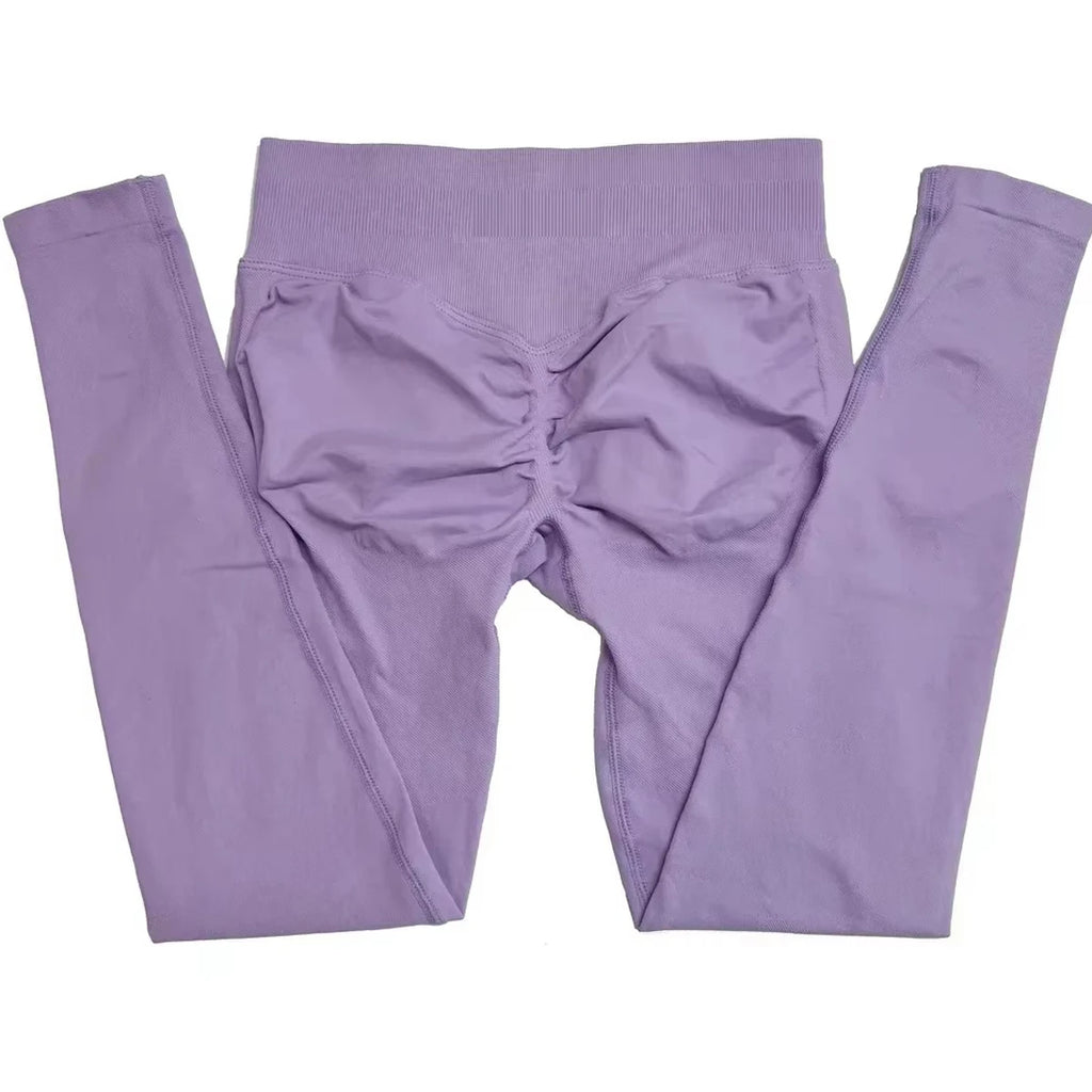 Scrunch Bum Seamless Gym Leggings for Women – Low Waist Push-Up Yoga Pants, Sweat-Wicking Workout Tights, Second-Skin Fit