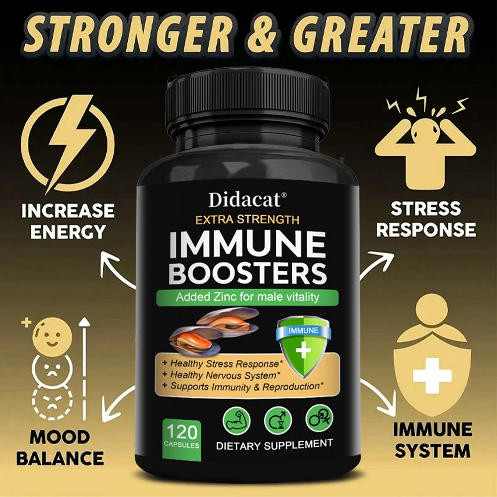 Men’s Vitality & Performance Supplement Capsules – Immune Support, Strength, Endurance, Stress Relief & Energy Boost