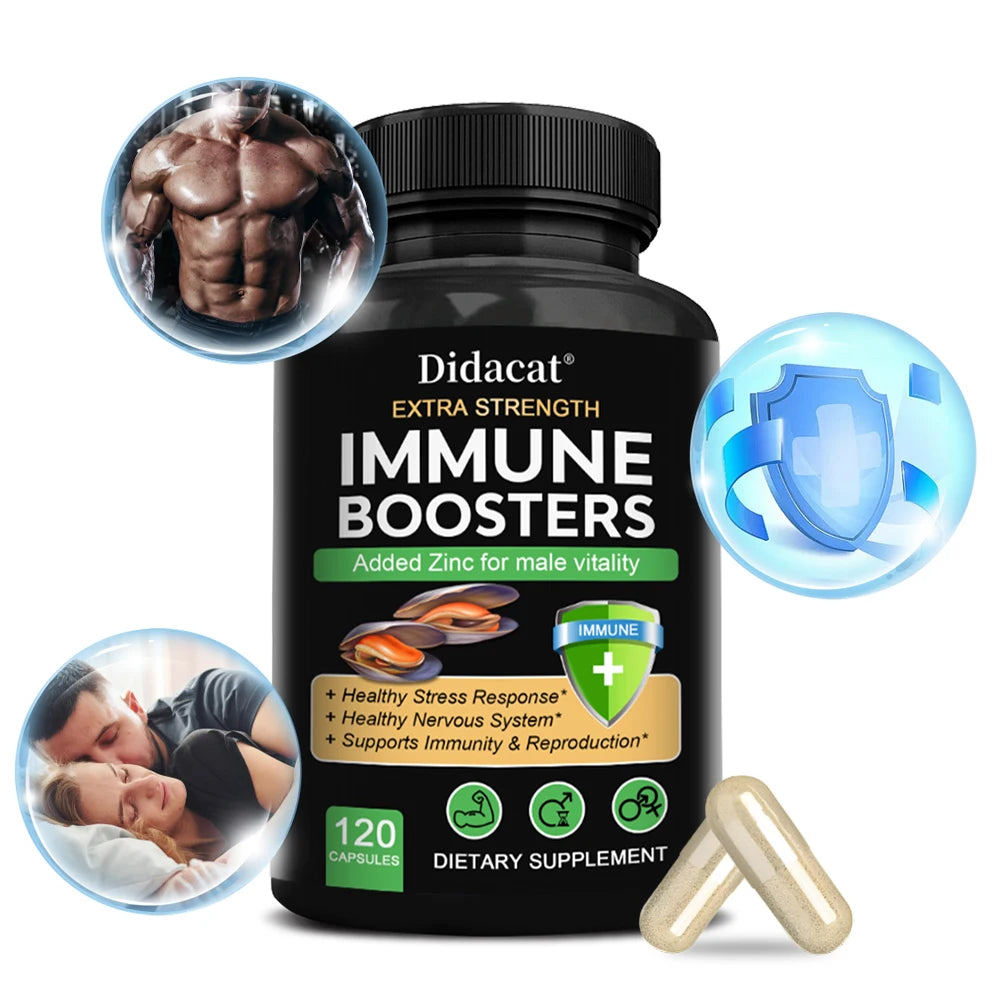Men’s Vitality & Performance Supplement Capsules – Immune Support, Strength, Endurance, Stress Relief & Energy Boost