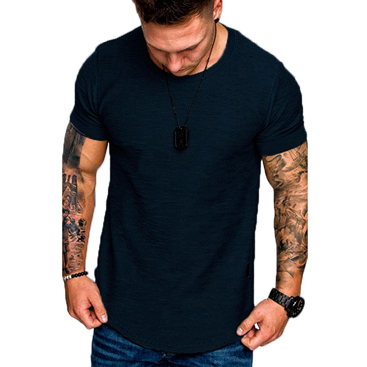 Men’s Slim Fit Performance T-Shirt – Breathable Short Sleeve O-Neck Solid Color Casual & Fitness Tee (Europe Size)