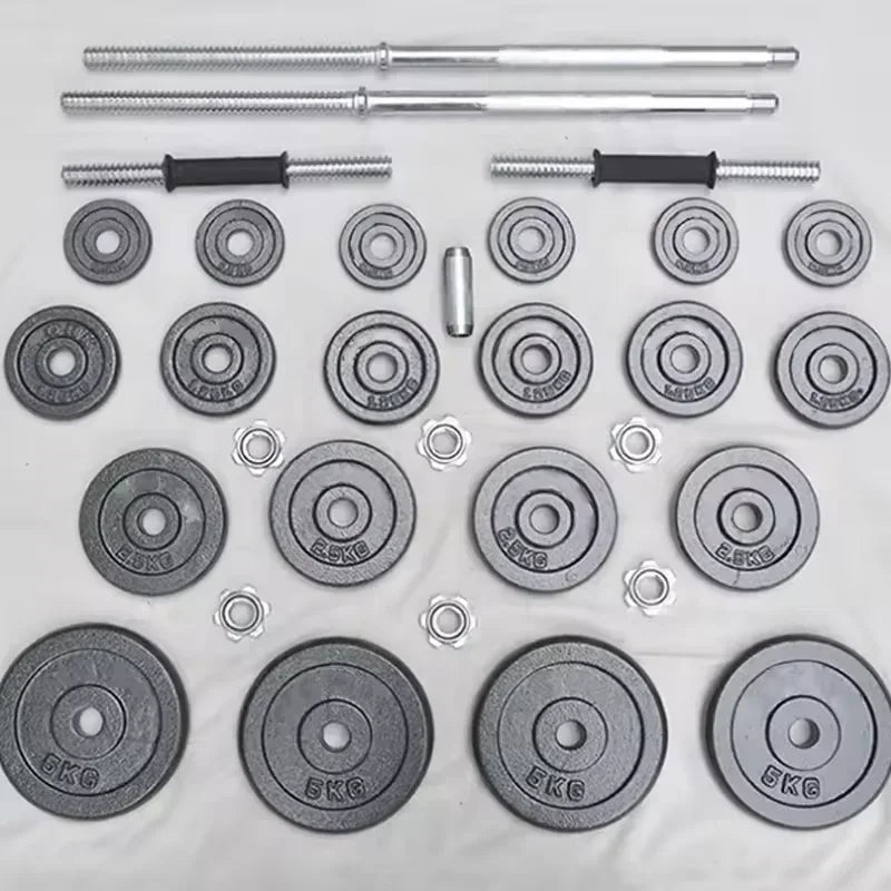 Adjustable Cast Iron Dumbbell Set with Case – 10kg / 15kg / 20kg / 30kg Home Gym Weightlifting & Strength Training Set (Black)